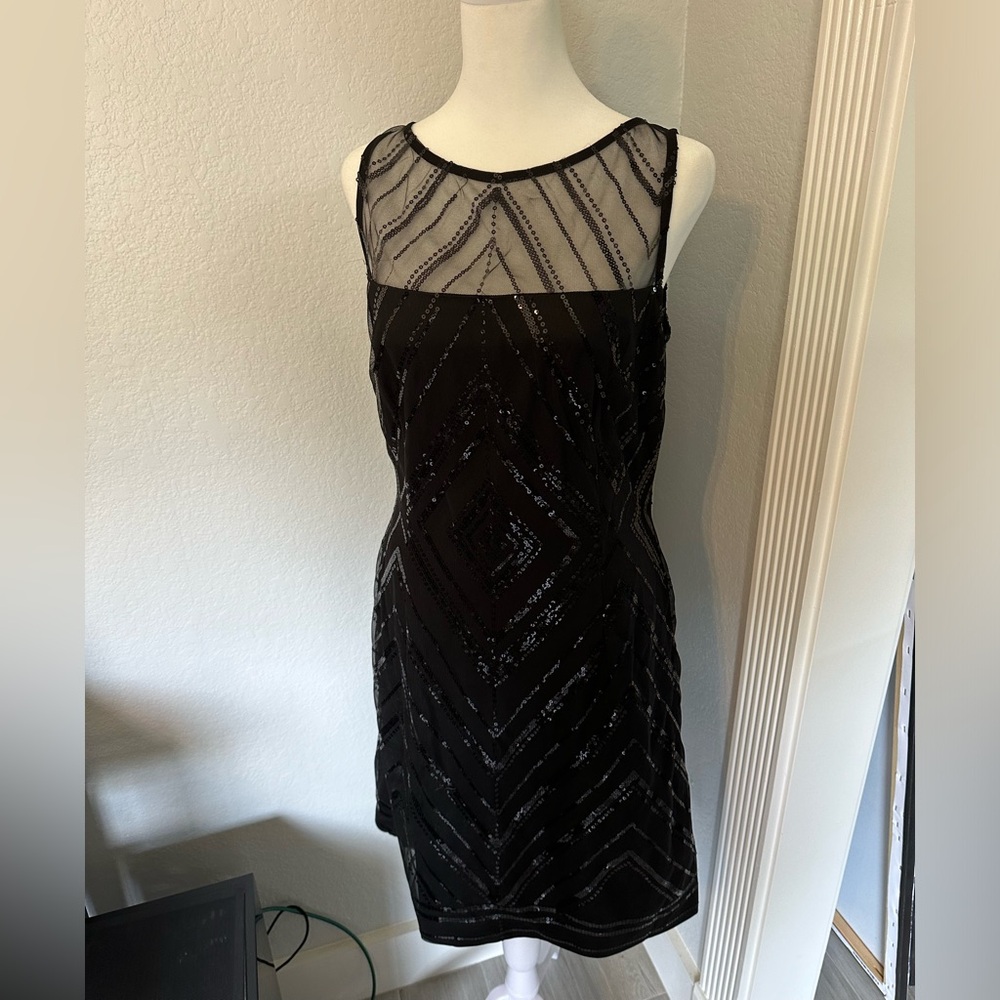 AMERICAN LIVING — Black Sequin Cocktail Dress sz10